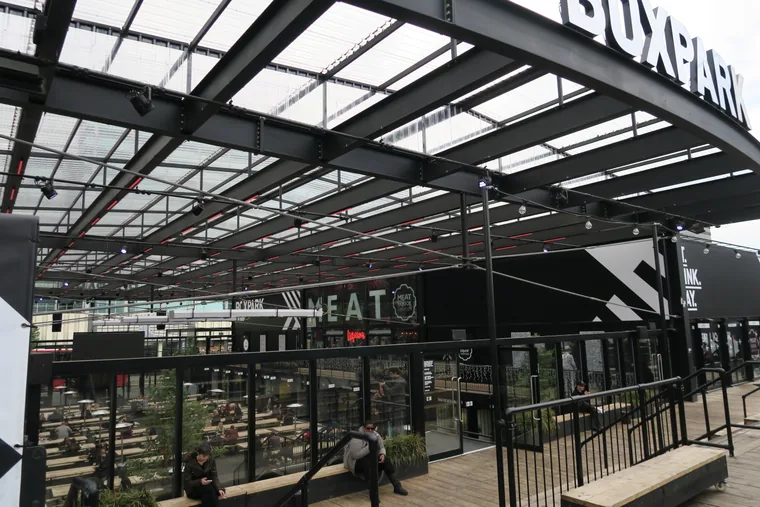 The east entrance of Boxpark Croydon on George Street